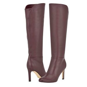 Nine West Women's Sancha Knee High Boot in Dark Bordo NIB